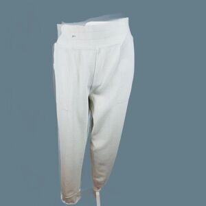 Lands' End Women’s Waffle Knit Cream Joggers